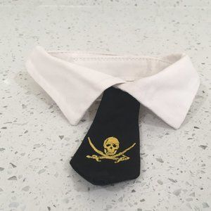 Top Paw "Pirate's Skull & Swords" Dog Tie and Collar 12-14.5, NEW